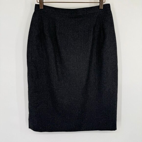 Talbots Womens Charcoal Pencil Skirt Size 10 100% Pure Wool pockets lined - Picture 2 of 8